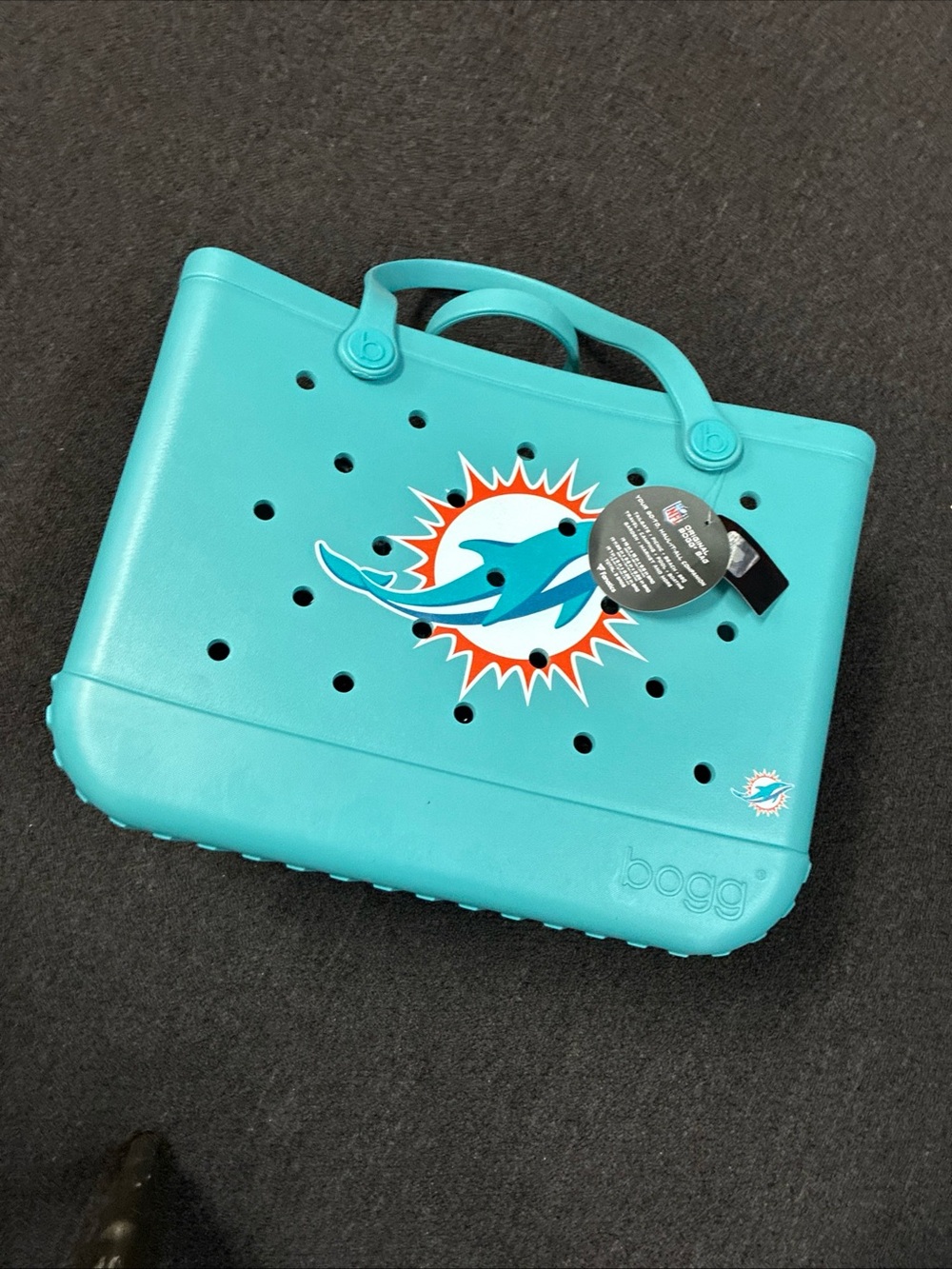 19" BOGG BAG NFL Miami Dolphins Teal logo tote bag New with Tags 🏷️